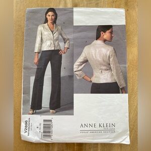 Vogue American Designer Anne Klein 2896 Suit Set Sewing Pattern Cut Sz 8